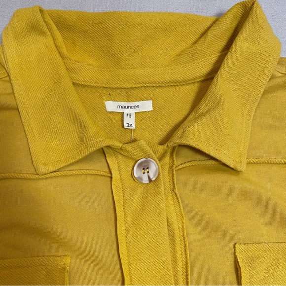 New Maurices Golden Aura Cotton Collegiate Shacket Shirt Size 2X - Picture 14 of 15